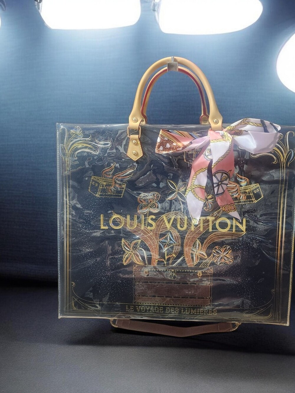 LV Le Voyage Des Lumières Tote with Turquoise Scarf - Picture 2 of 14